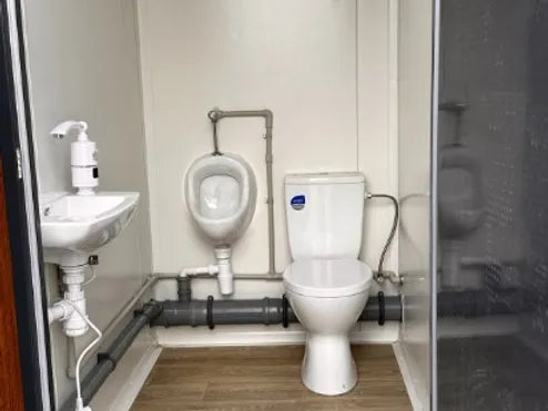 Contenedor Sanitario Tipo Pabellón con Triple Cabina