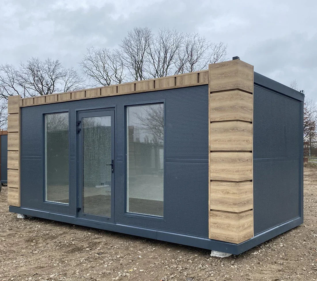 Contenedor de oficina 6x2,83 metros con 2 ventanas